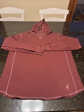 Toes on the Nose - Maroon - Hooded Long-Sleeve Pullover with Contrast Stitching